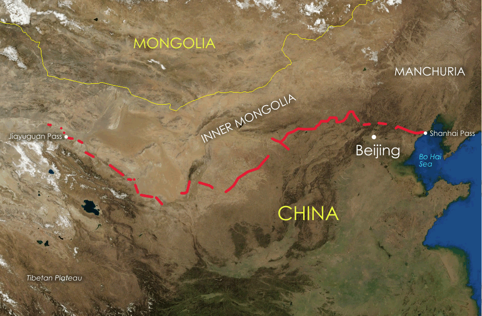 Map of Great Wall of Ming Dynasty