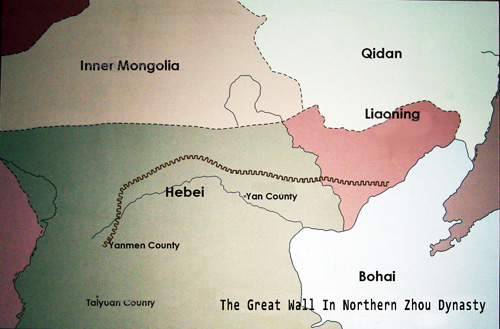 Map of Great Wall of Northwest Zhou