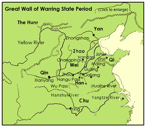 Map of Great Wall of Warring States