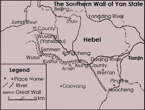 Map of Great Wall of Southern Yan