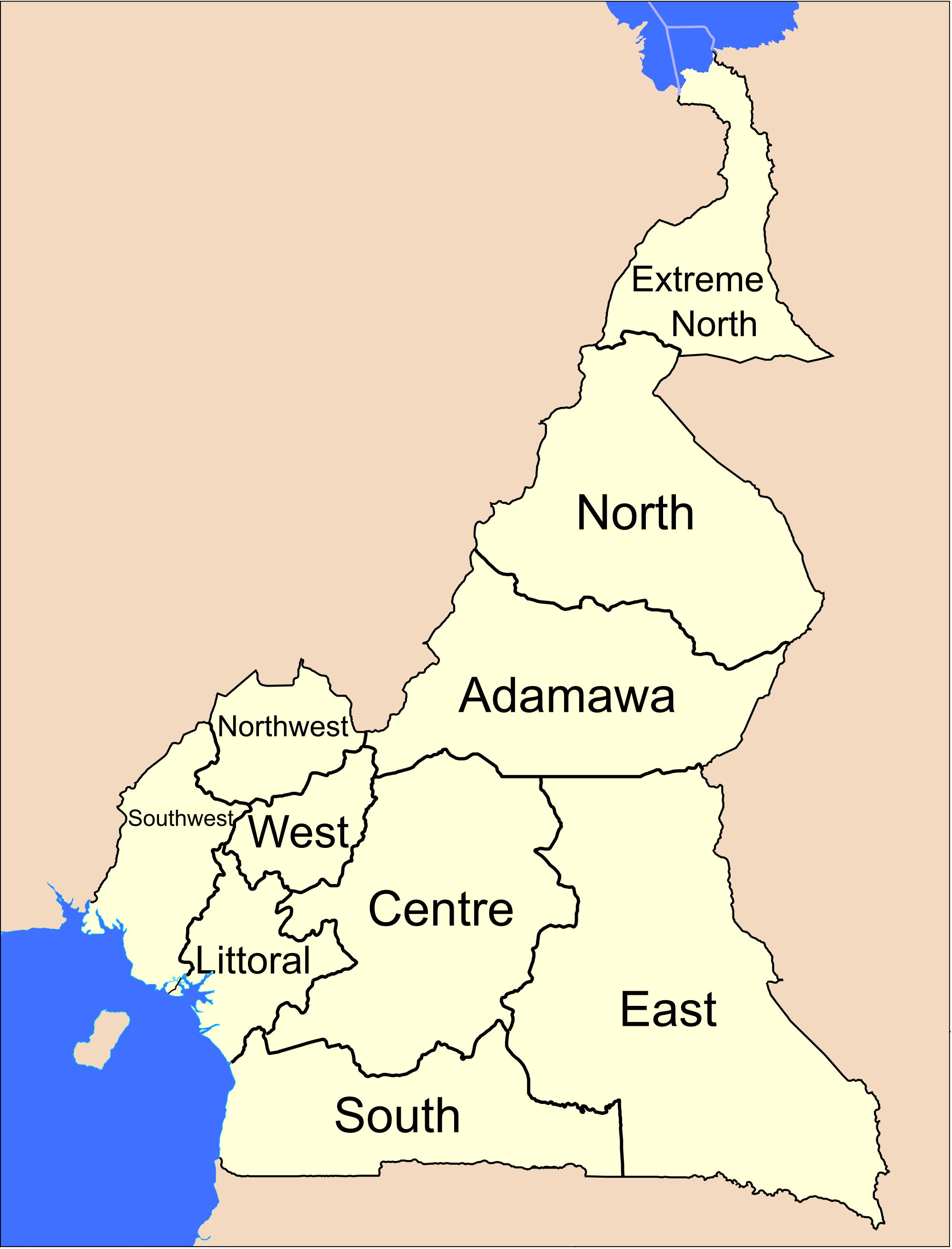 Cameroon Administrative divisions Map
