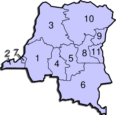 D.R.Congo Administrative divisions Map