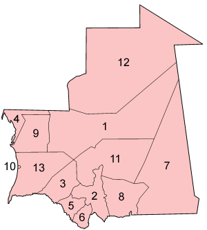 Mauritania Administrative divisions Map