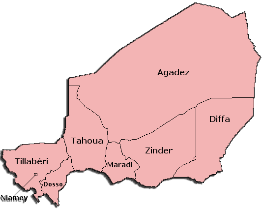 Niger Administrative divisions Map