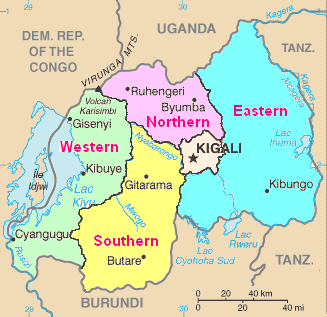 Rwanda Administrative divisions Map