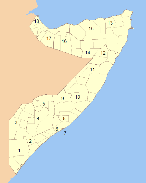 Somalia Administrative divisions Map