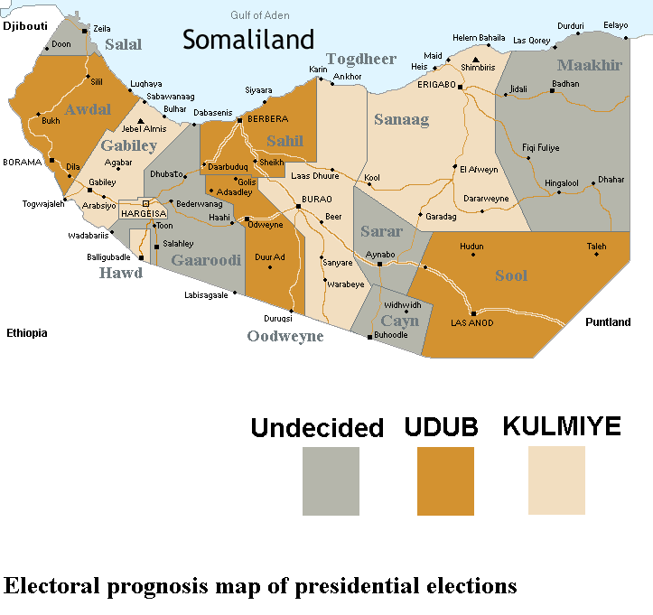 Somaliland Administrative divisions Map