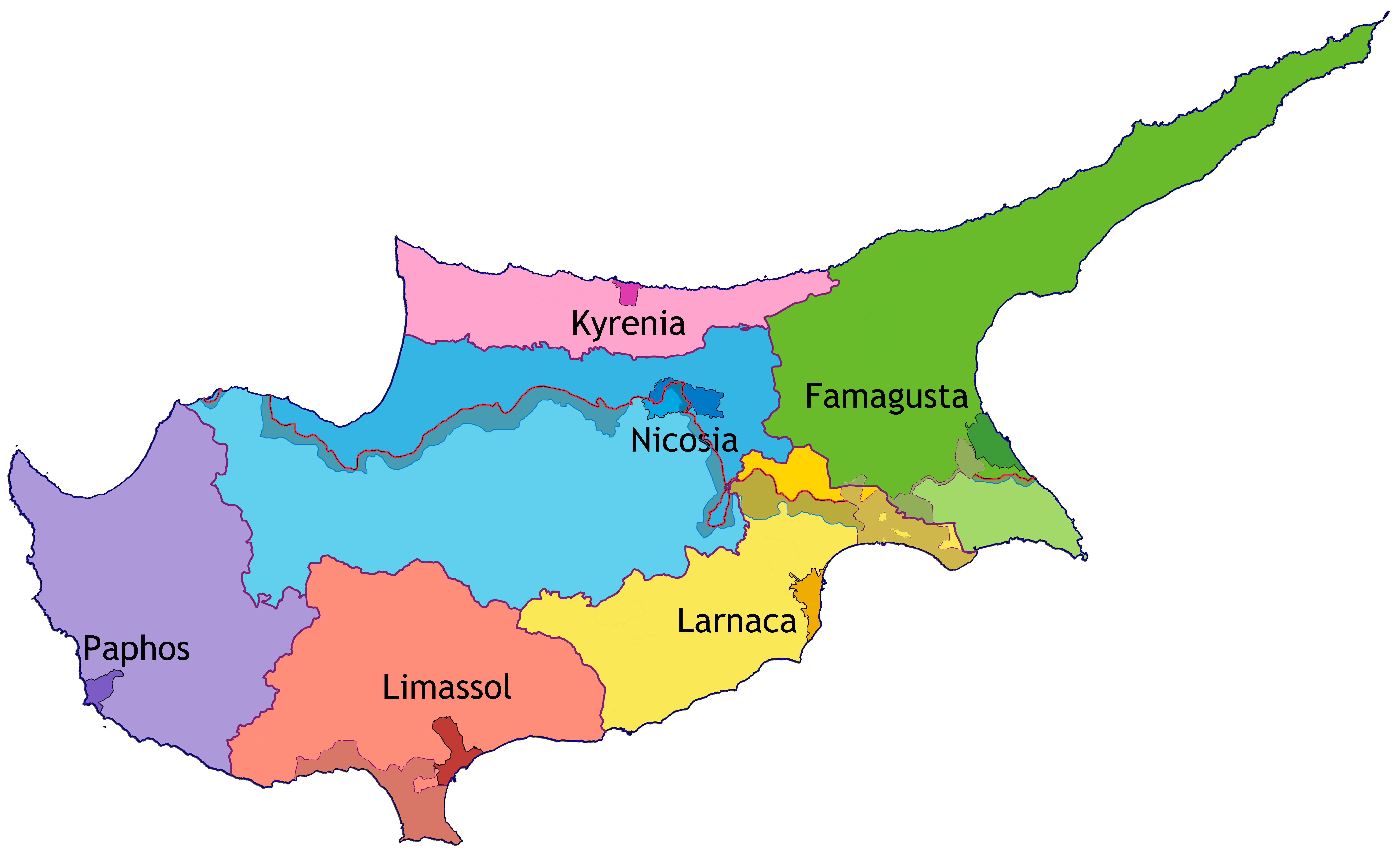 Cyprus Administrative divisions Map