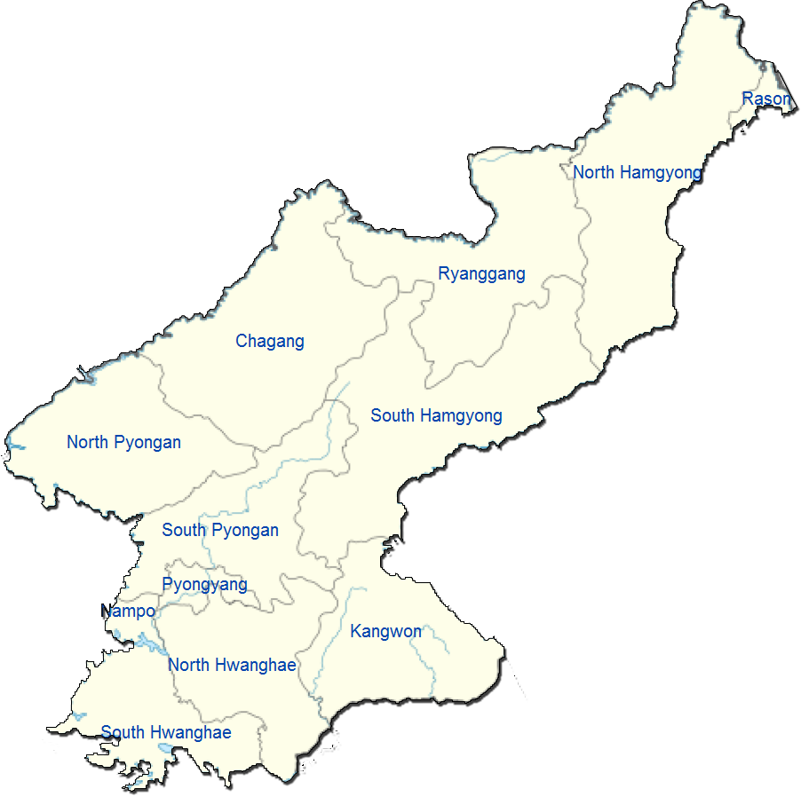 North Korea Administrative divisions Map