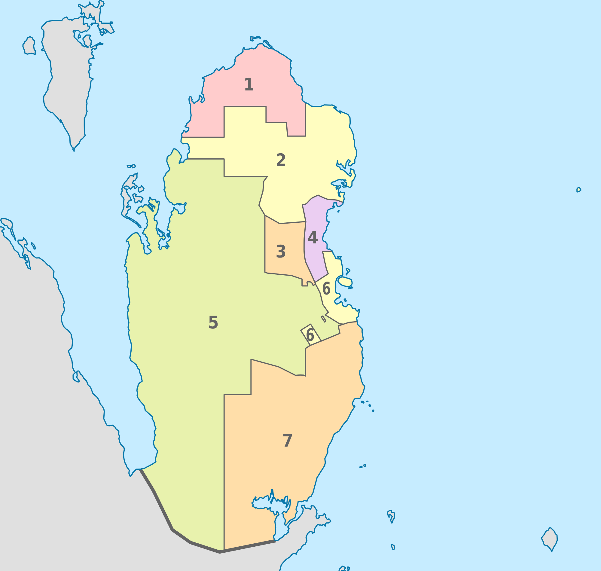 Qatar Administrative divisions Map