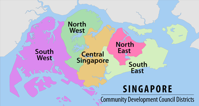 Singapore Administrative divisions Map