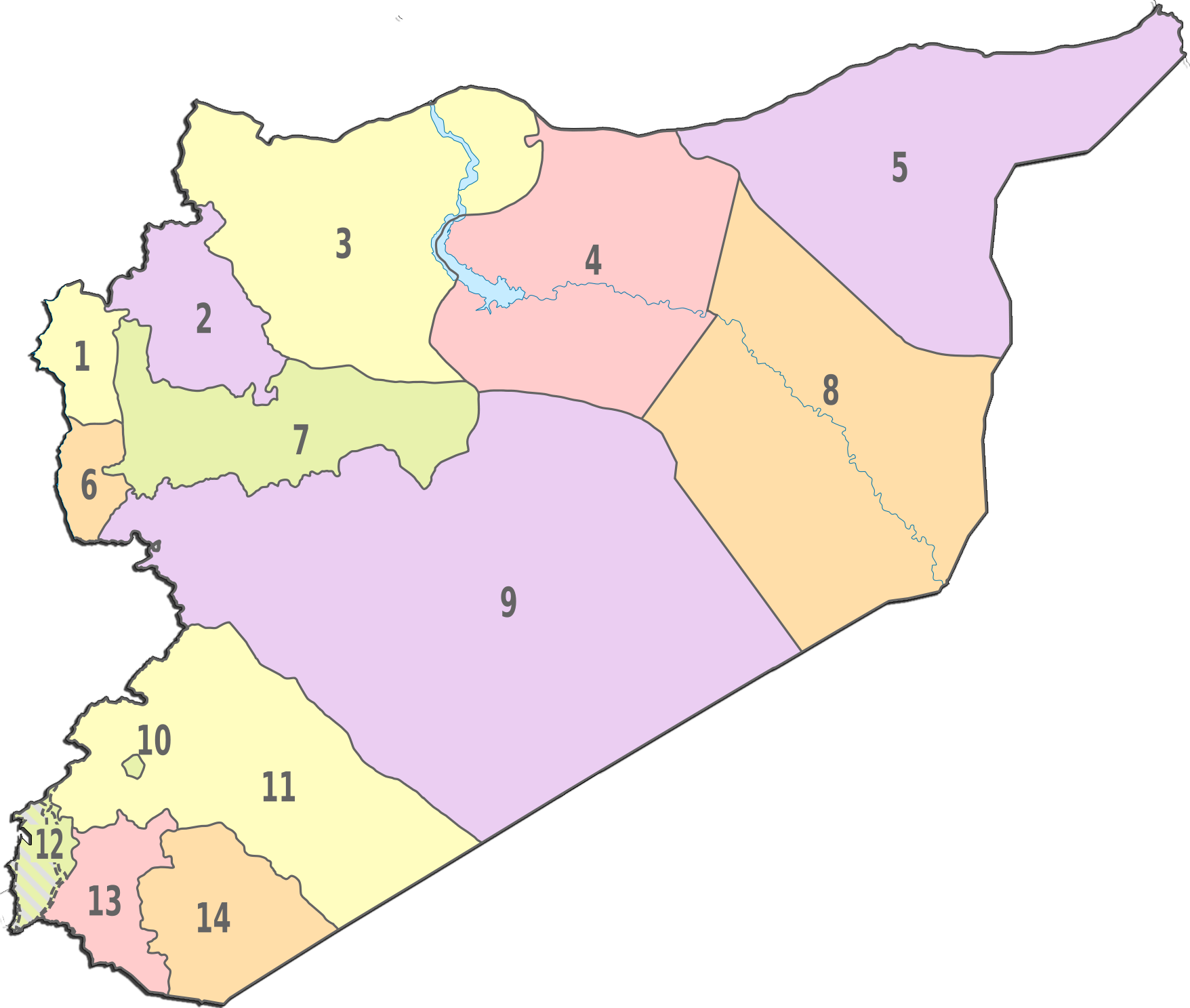 Syria Administrative divisions Map