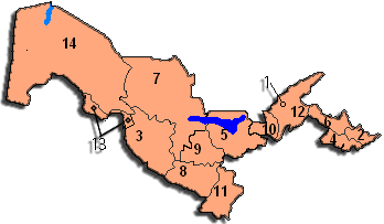 Uzbekistan Administrative divisions Map