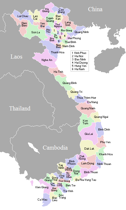 Vietnam Administrative divisions Map