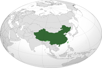 China Location in World Map