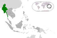 Myanmar Location in World Map