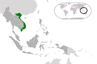Vietnam Location in World Map