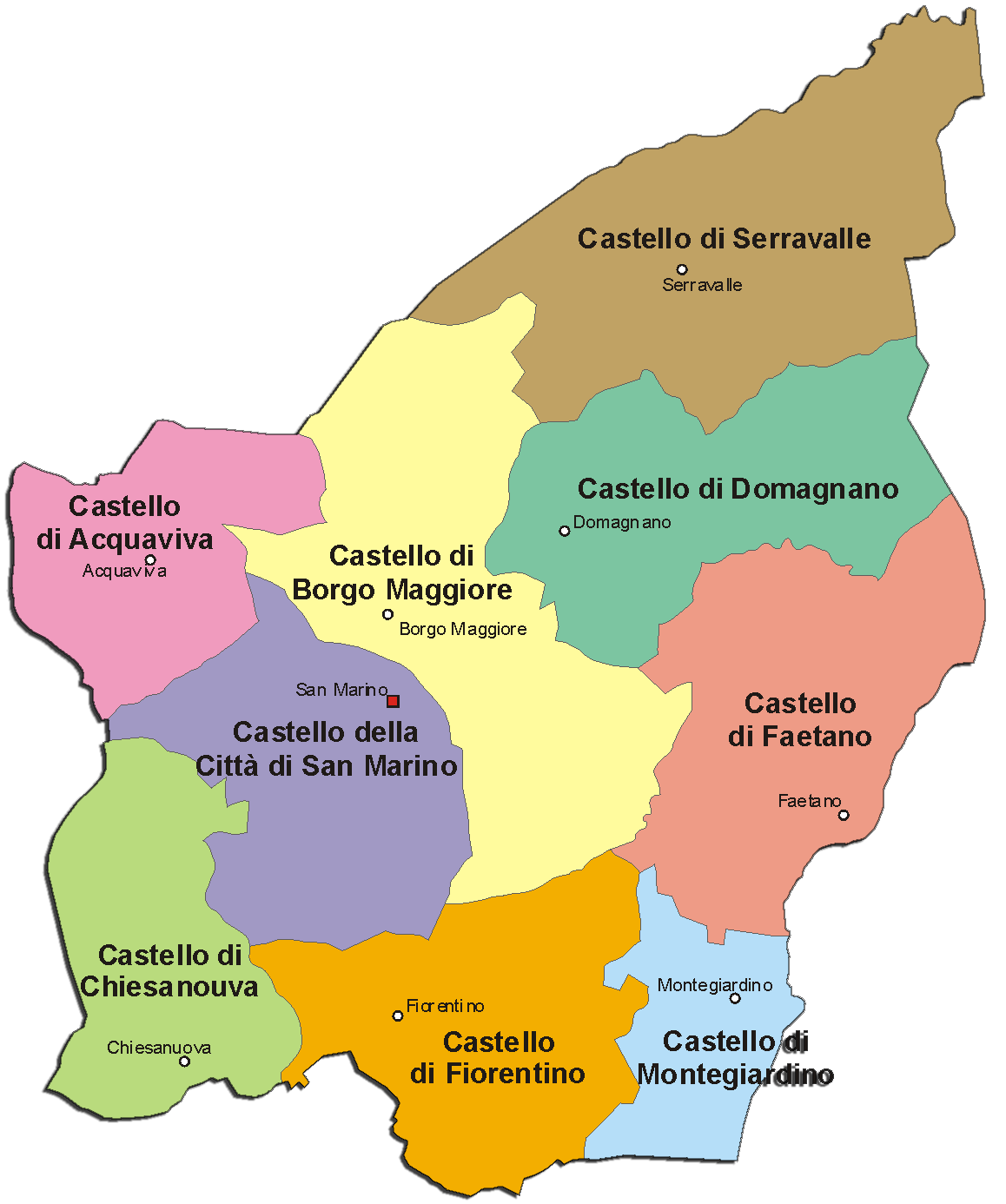 San Marino Administrative divisions Map