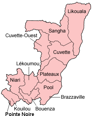 Republic of the Congo Administrative divisions Map
