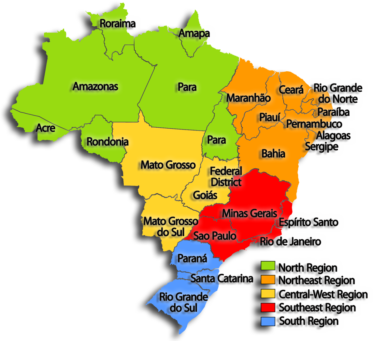 Столица бразилии на политической карте. Штат Минас-Жерайс Бразилия. Штаты Бразилии на карте. Федеративная Республика Бразилия на карте.